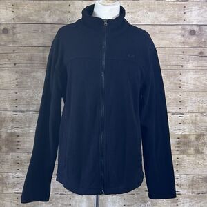 CB Women's Size M Full Zip Classic Fleece Sweatshirt black polyester